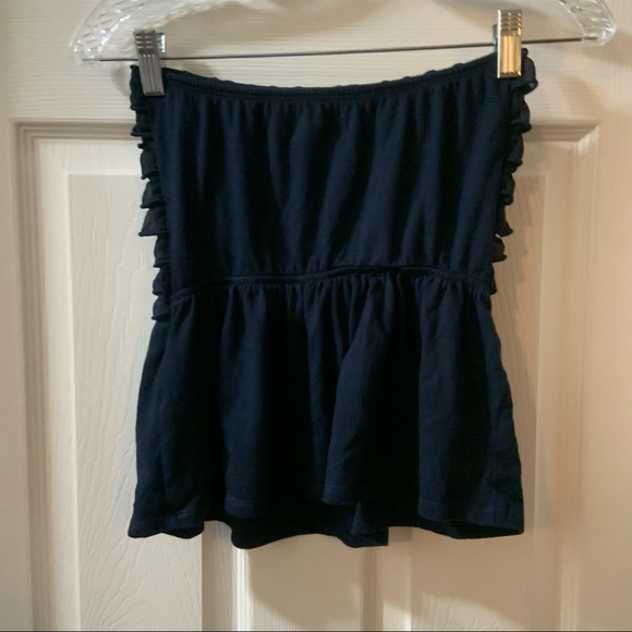 Hollister Navy Blue Strapless Ruffle Tube Top M - Picture 5 of 6